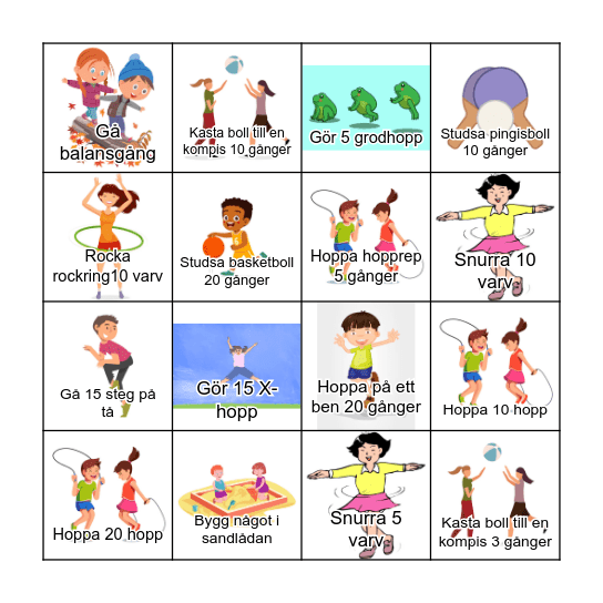 Rörelsebingo Card