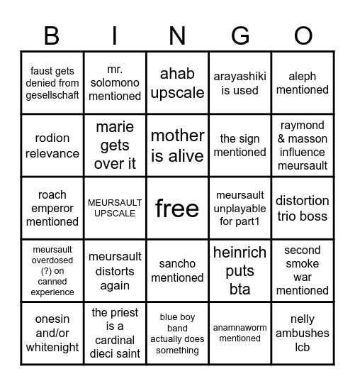canto 10 Bingo Card