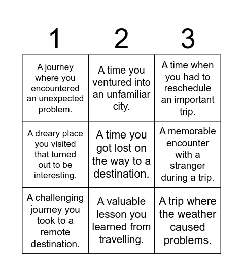 Describe... Bingo Card