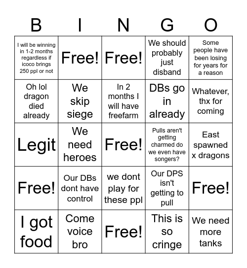 Anpan Bingo Card