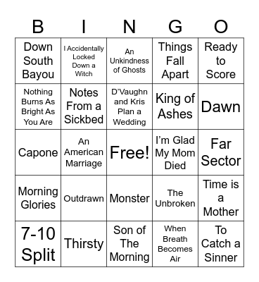 September Hopefuls Bingo Card