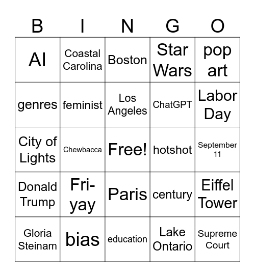 CNN10 - Friday, September 4th, 2026 Bingo Card