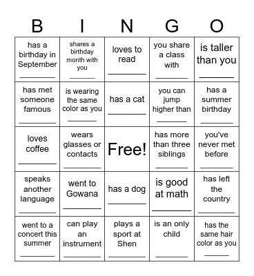 "Find Someone Who..." Bingo Card