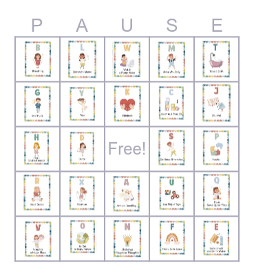 Coping Skills ABCs Bingo Card