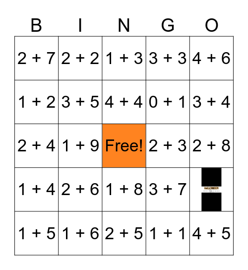 Number Bond Bingo Card