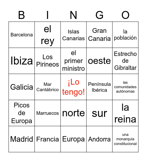 ASD4: Spain Bingo Card