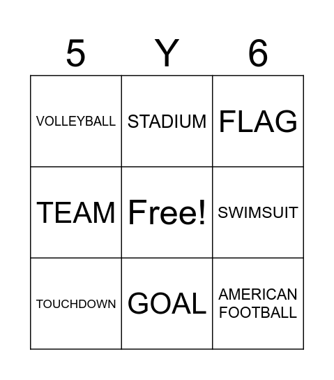 SPORTS BINGO Card