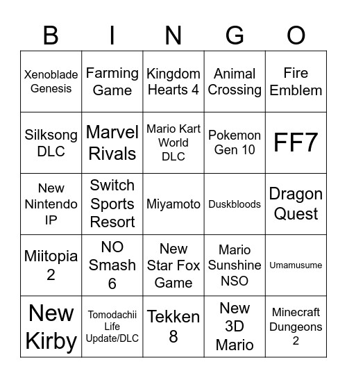 09/09/26 General Direct Bingo Card