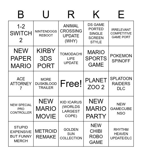 GENERAL DIRECT PREDICTIONS Bingo Card