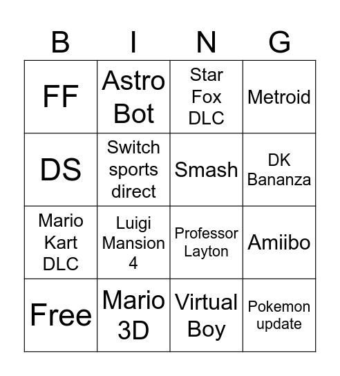 DIRECT!! Bingo Card
