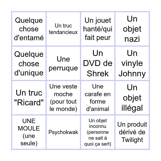 BRADERIE 2026 !! Bingo Card