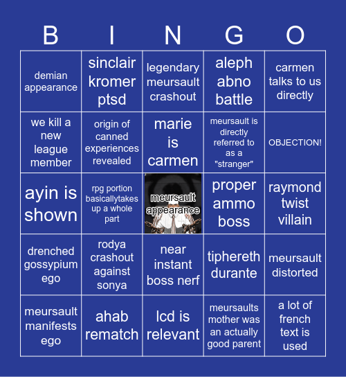 Canto X Bingo Card