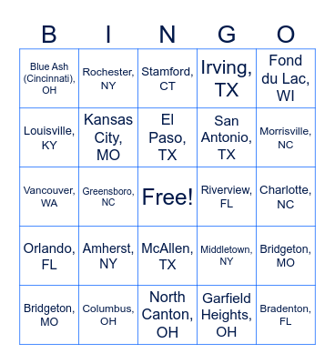 Customer Service Week Bingo Card