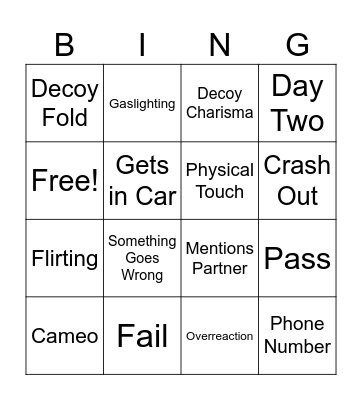 UDY Bingo Card