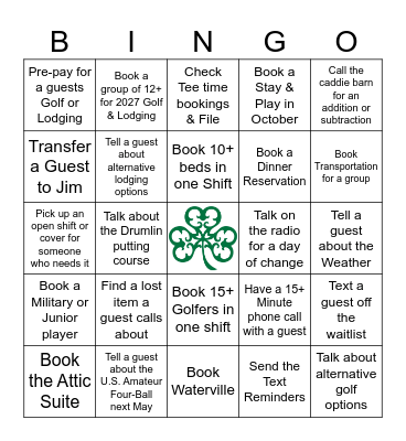 Erin Hills End of Season BINGO Card