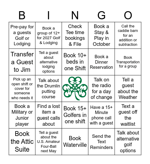 Erin Hills End of Season BINGO Card