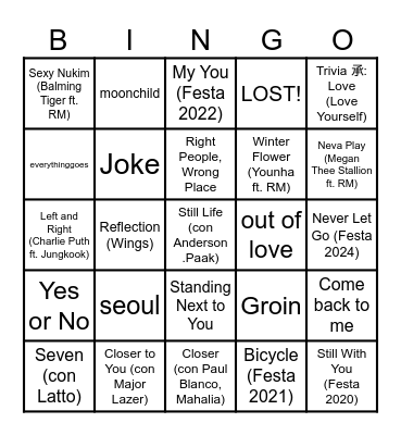 INDIGOLDEN ARCHIVE Bingo Card