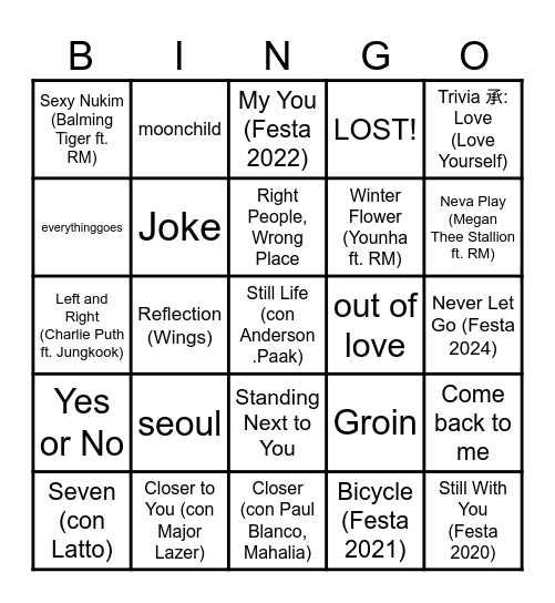 INDIGOLDEN ARCHIVE Bingo Card