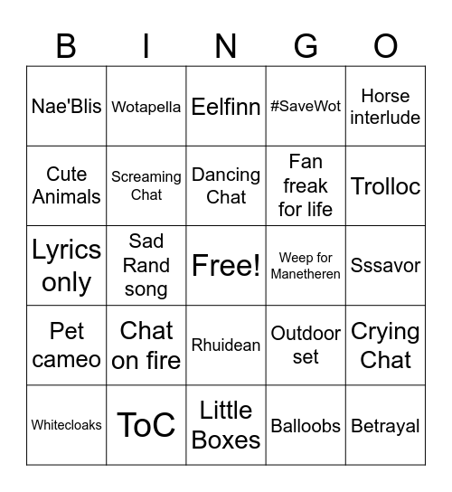 WotIdol Bingo Card