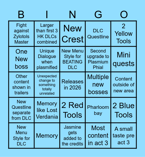 SOS Bingo Card