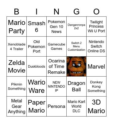 Bof Wishlist Bingo Card