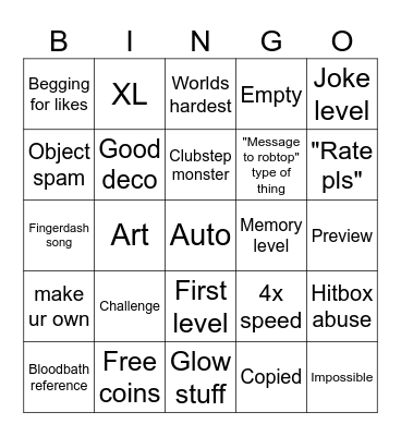 Recent tab Bingo Card