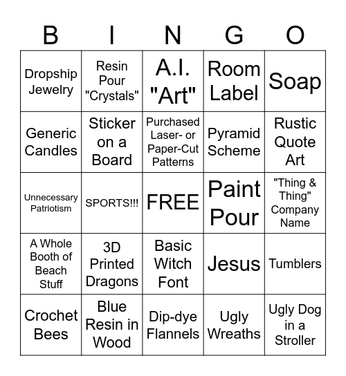 Craft Fair Bingo Card
