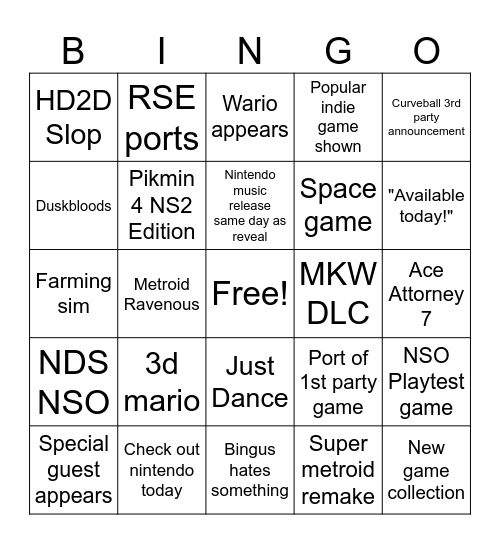 SIDK Bingo Card