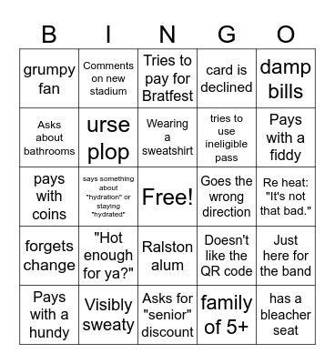 Let's Go Ram Football 2026! Bingo Card