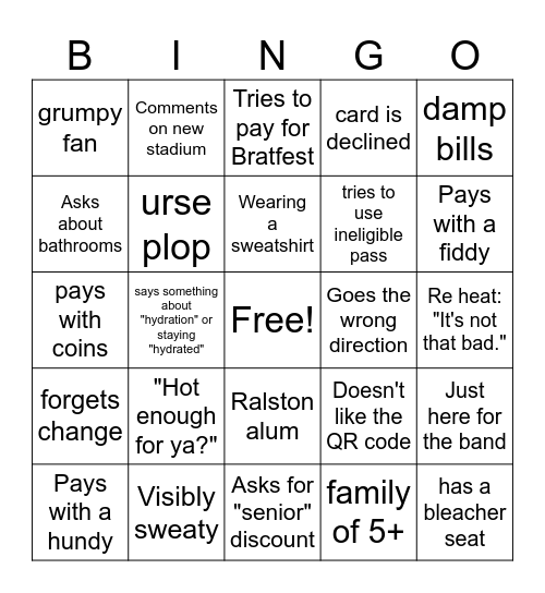 Let's Go Ram Football 2026! Bingo Card