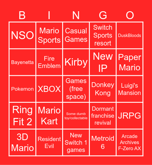 General Direct Bingo Card