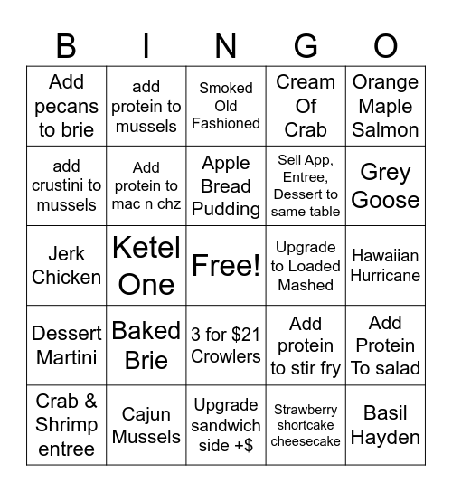 Labor Day Bingo Card