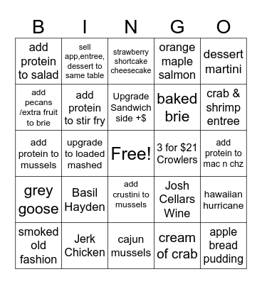 Labor Day Bingo Card