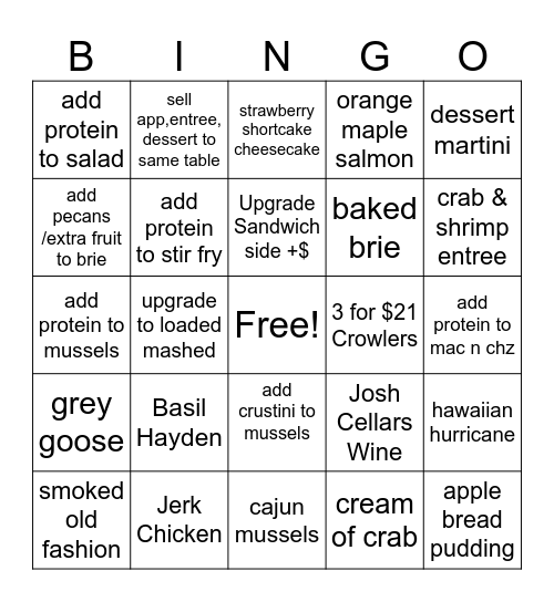 Labor Day Bingo Card