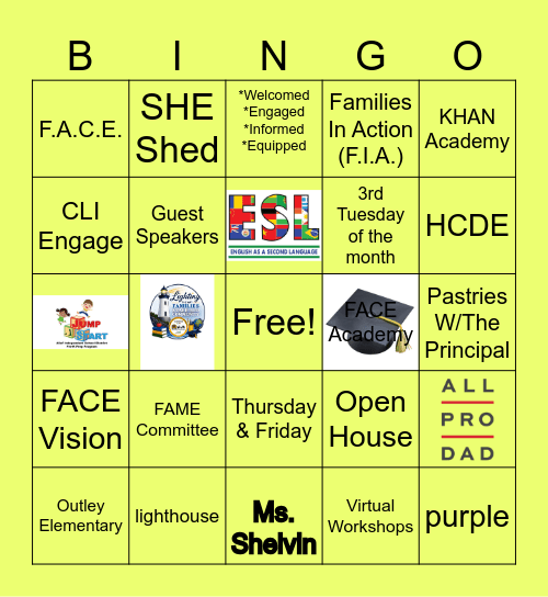 FAMILY CENTER Bingo Card