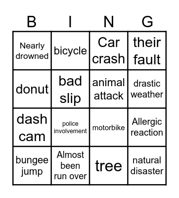 NEAR D EXPERIENCE Bingo Card