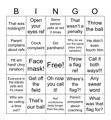 Fans in the stands Bingo Card