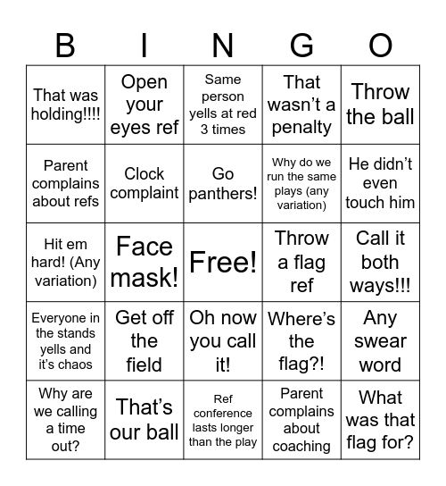 Fans in the stands Bingo Card