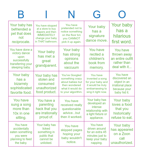 LOADS OF FUN (and work)! Bingo Card
