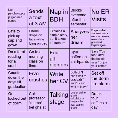 Soph 2027 Bingo Card Bingo Card