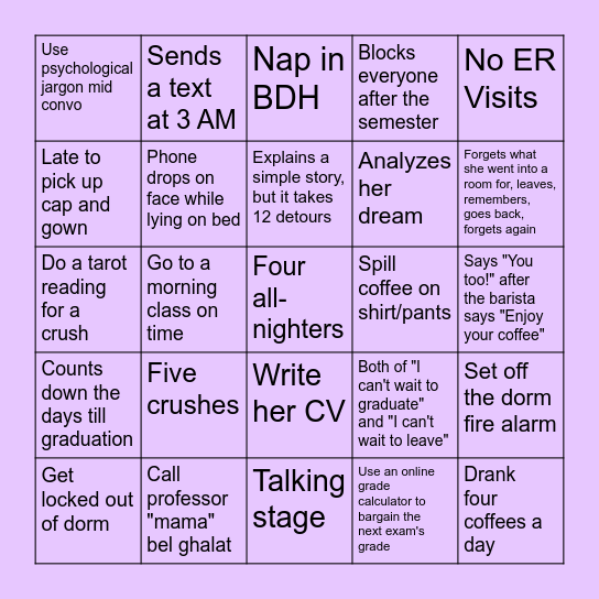 Soph 2027 Bingo Card Bingo Card