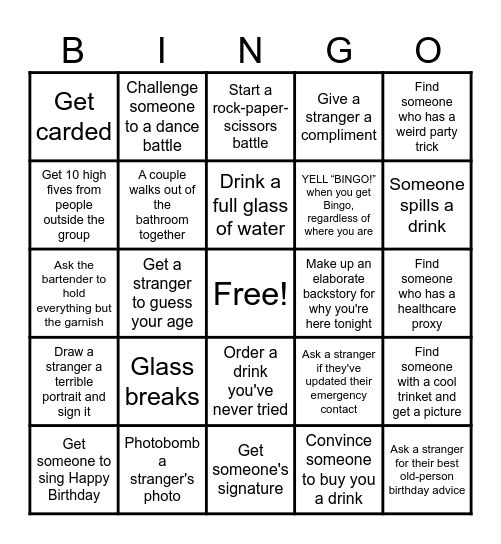 Birthday Bingo Bash Bingo Card