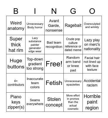 Emporium Cosmetic Bingo Card