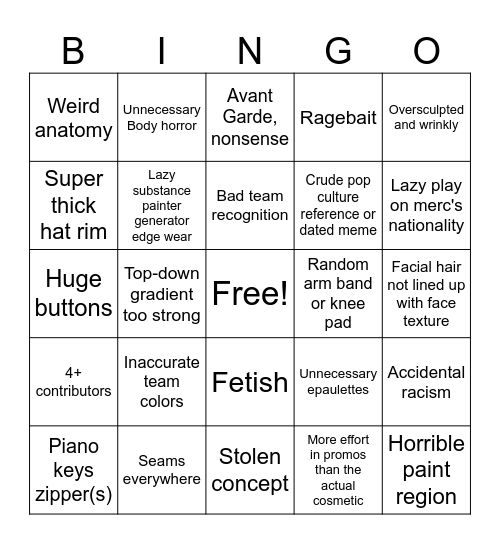 Emporium Cosmetic Bingo Card