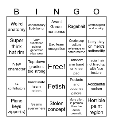Emporium Cosmetic Bingo Card