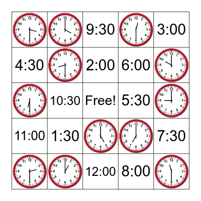 It's time for Time Bingo! Bingo Card