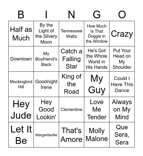 Music BINGO Card