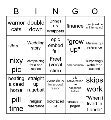 jason bingo Card