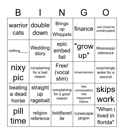 jason bingo Card