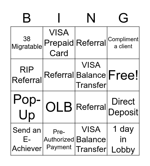 CSR BINGO!!! Bingo Card